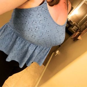 Peplum tank top blue
